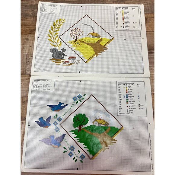 Four Seasons Charted Designs For Cross Stitch & Needlepoint By Anne Van Wagner Y - Picture 4 of 4